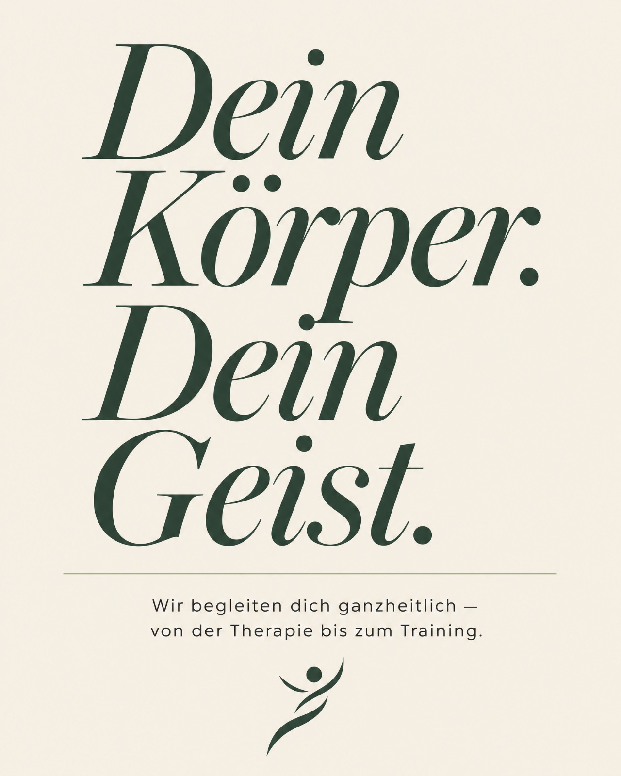 Editorial-Grafik mit dem Text: Dein Körper. Dein Geist.